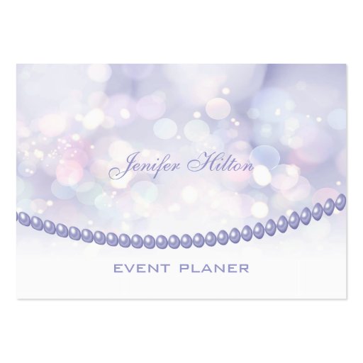 Professional elegant bokeh pearls business cards (front side)