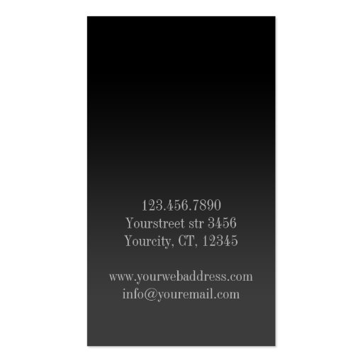 Professional elegant business card Black Grey (back side)