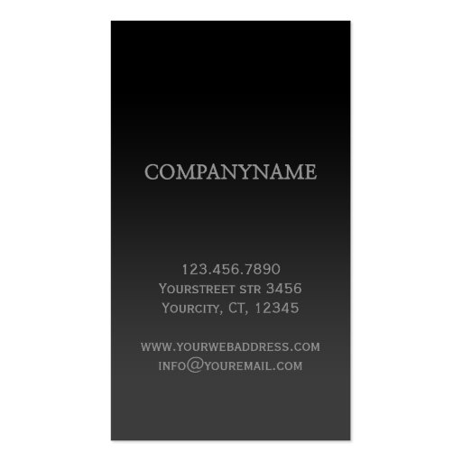 Professional elegant business card design Black (back side)