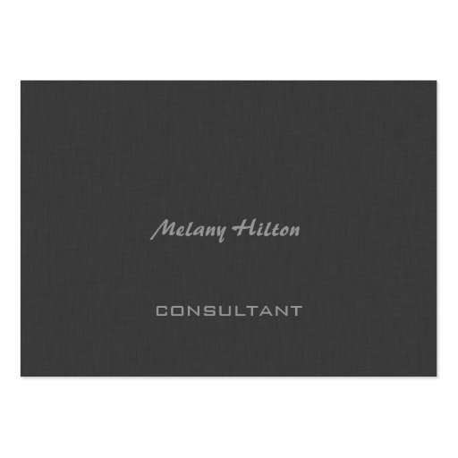 Professional Elegant chic contemporary grey linen Business Card Template (front side)