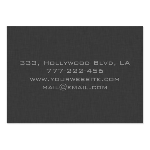 Professional Elegant chic contemporary grey linen Business Card Template (back side)