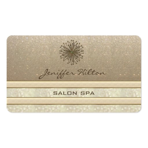 Professional elegant chic glittery dandelion business card template (front side)
