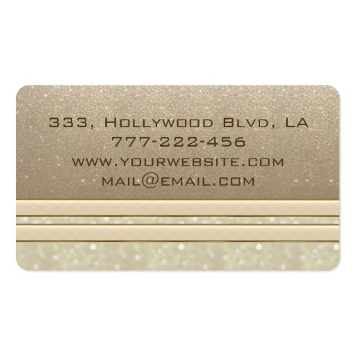 Professional elegant chic glittery dandelion business card template (back side)