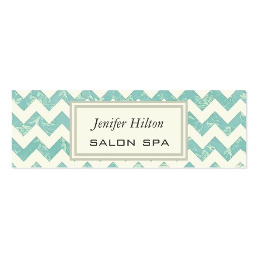 Professional elegant classy chevron vintage floral business card template (front side)