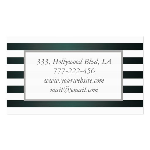 Professional elegant classy chic metal stripes business cards (back side)