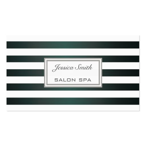 Professional elegant classy chic metal stripes business cards (front side)