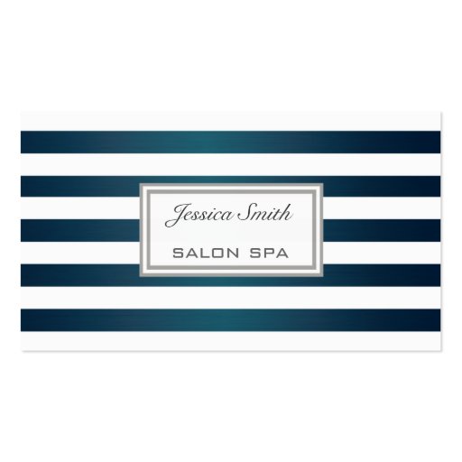 Professional elegant classy chic metal stripes business card template (front side)