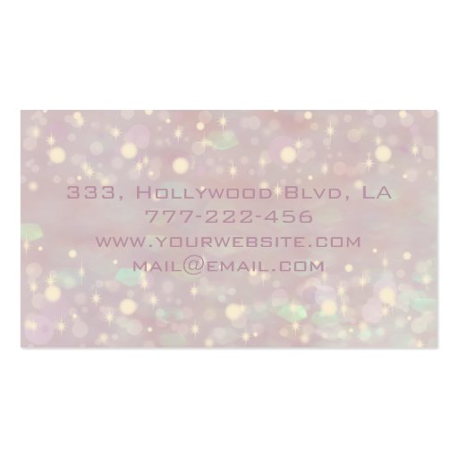 Professional elegant contemporary glitter bokeh business cards (back side)