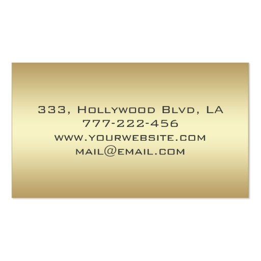 Professional elegant contemporary plain golden business cards (back side)