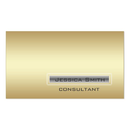Professional elegant contemporary plain golden business cards (front side)