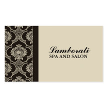 Professional Elegant Cosmetologist Damask Floral Business Card Template
