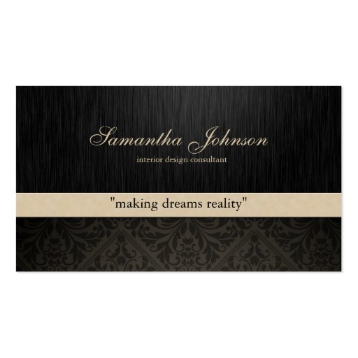 Professional Elegant Damask Business Cards (front side)