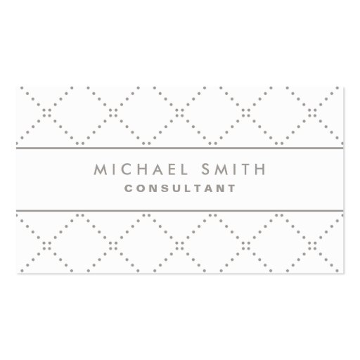 Professional Elegant Dot Pattern White Simple Business Card Templates (front side)