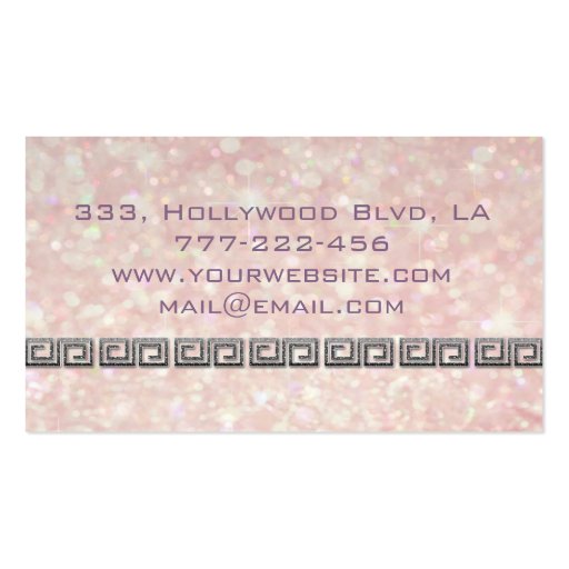 Professional elegant glittery bokeh monogram business card template (back side)