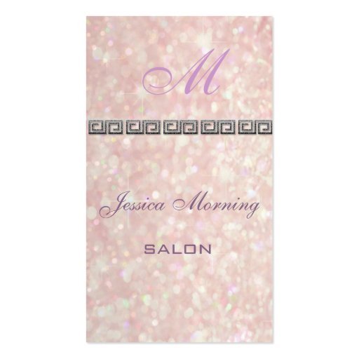 Professional elegant glittery bokeh monogram business card template