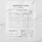 Professional Elegant Marble Invoice Receipt Letterhead Zazzle