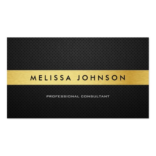 Professional Elegant Modern Black and Gold Business Card Template (front side)