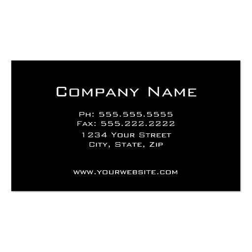 Professional Elegant Modern Black and Silver Business Card (back side)