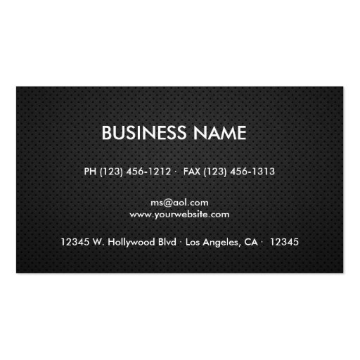 Professional Elegant Modern Black and Silver Business Card (back side)