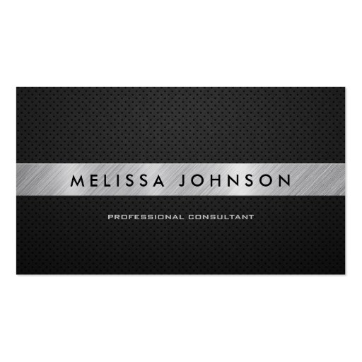 Professional Elegant Modern Black and Silver Business Card (front side)
