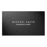 Professional Elegant Modern Black Plain Metal Business Cards