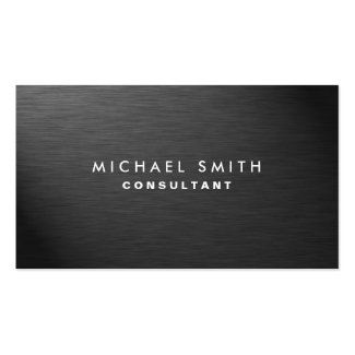 Professional Elegant Modern Black Plain Metal Double-Sided Standard Business Cards (Pack Of 100)