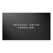Professional Elegant Modern Black Plain Metal Double-Sided Standard Business Cards (Pack Of 100)