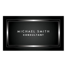 Professional Elegant Modern Black Plain Simple Business Card