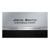 Professional Elegant Modern Black Silver Metal Double-Sided Standard Business Cards (Pack Of 100)