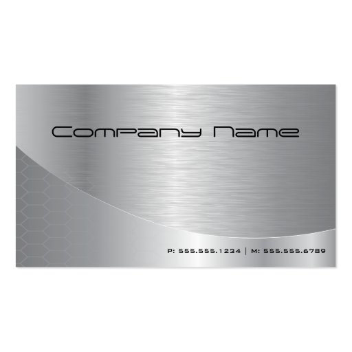Professional Elegant Modern Brushed Silver Busines Business Card (front side)