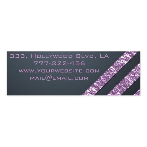Professional elegant modern luxury glitter stripes business cards (back side)