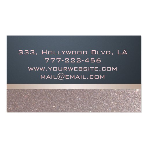 Professional elegant modern luxury glittery business cards (back side)