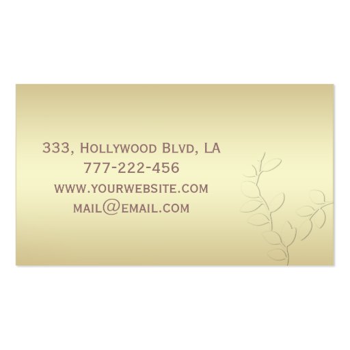 Professional elegant modern luxury shiny leaves business card templates (back side)