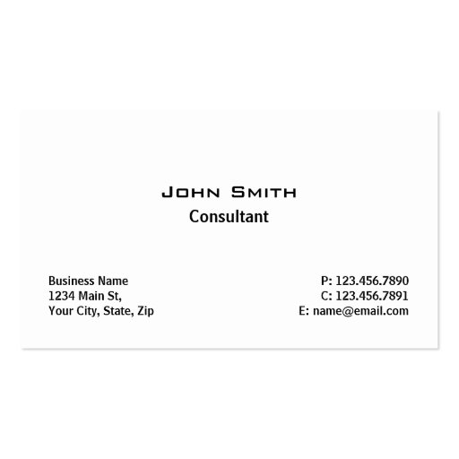 Professional Elegant Modern Plain Simple Cream Business Cards (front side)