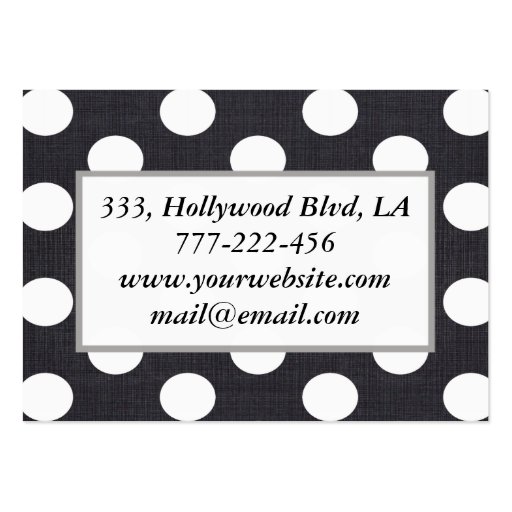 Professional elegant modern polka dots business cards (back side)