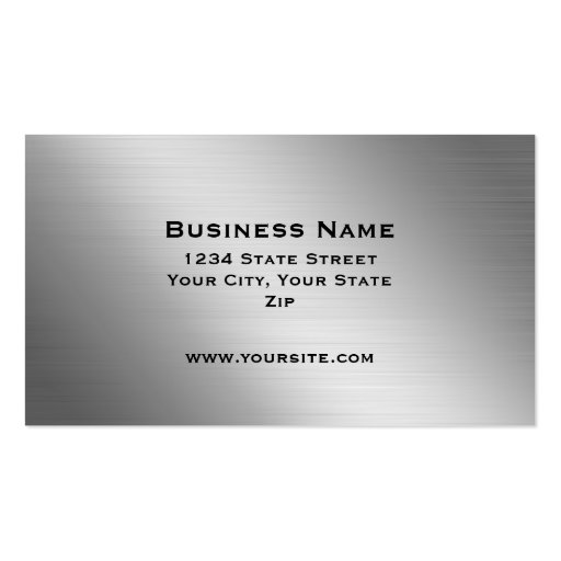 Professional Elegant Modern Silver Black Business Card (back side)