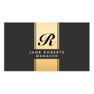 Professional Elegant Monogram Cosmetologist Gold Business Cards