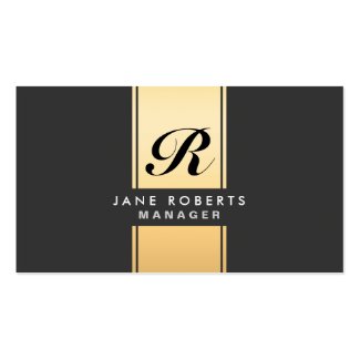 Professional Elegant Monogram Cosmetologist Gold Business Cards