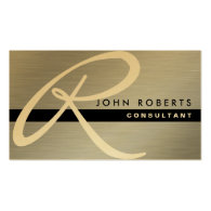 Professional Elegant Monogram Gold Silver Metal Business Card Templates