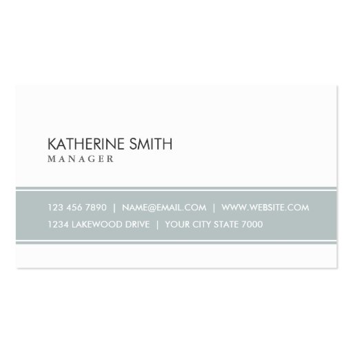 Professional Elegant Plain Simple Gray and White Business Card Templates (front side)