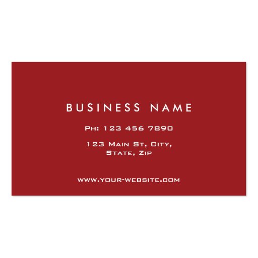 Professional Elegant Red Plain Makeup Artist Business Card Template (back side)