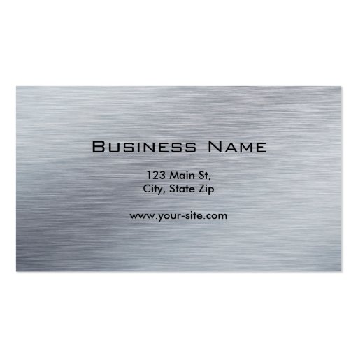 Professional Elegant Silver Modern Metal Black Business Card Templates (back side)