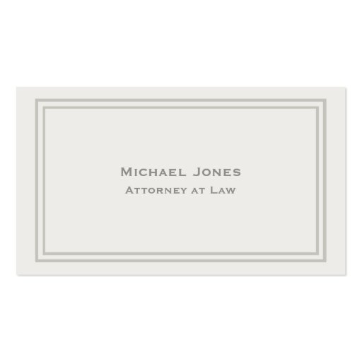 Professional Elegant Simple Plain Attorney Cream Business Card Template (front side)