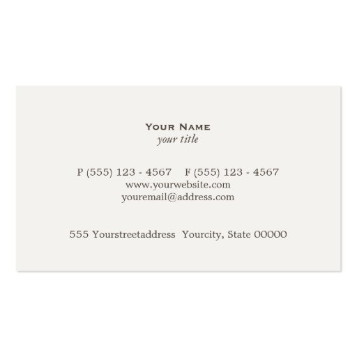 Professional Elegant Simple Plain Light Beige Business Card Template (back side)