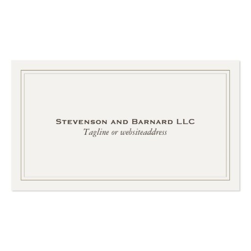 Professional Elegant Simple Plain Light Beige Business Card Template (front side)