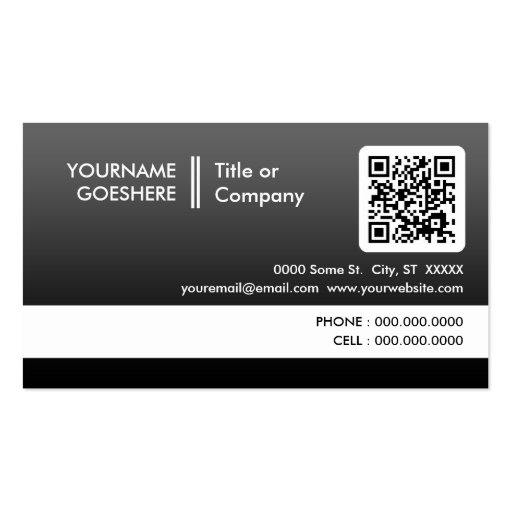 professional fade QR code Business Card (front side)