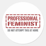 Professional Feminist Round Sticker