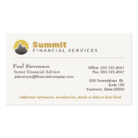 Professional Financial Advisor & Analyst Finance Business Card