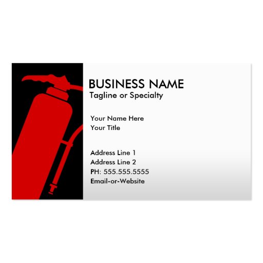 professional fire extinguisher business card templates (front side)