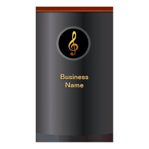 Professional Gold Music Symbol Business Card (front side)